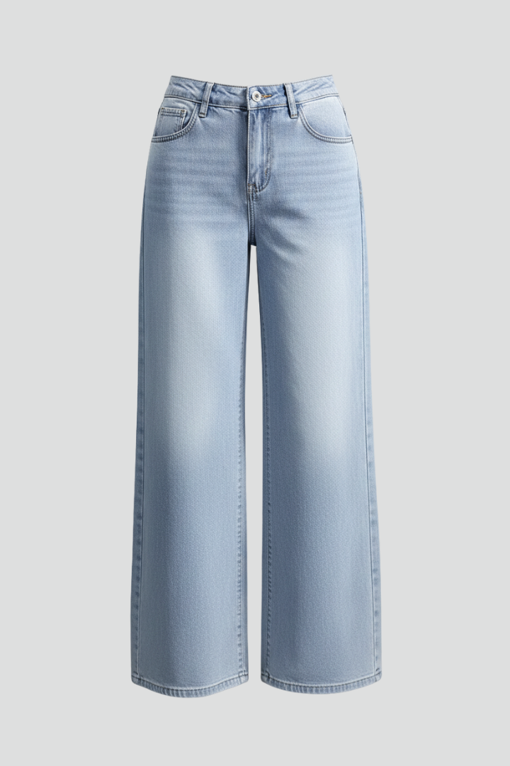 Ahha | Women's Jeans | Wide-Leg Button Closure Front Pockets