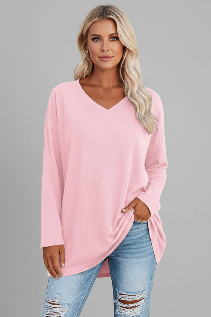 Emmi | Women's Top | V-Neckline Long Sleeves