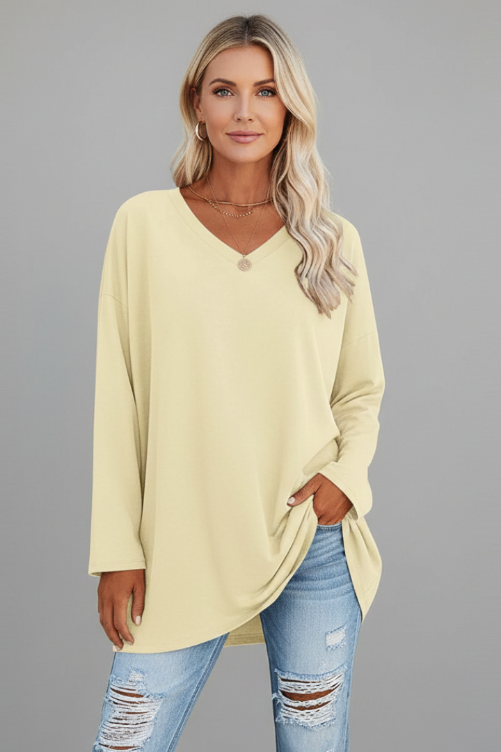 Emmi | Women's Top | V-Neckline Long Sleeves