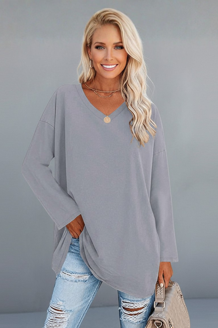 Emmi | Women's Top | V-Neckline Long Sleeves