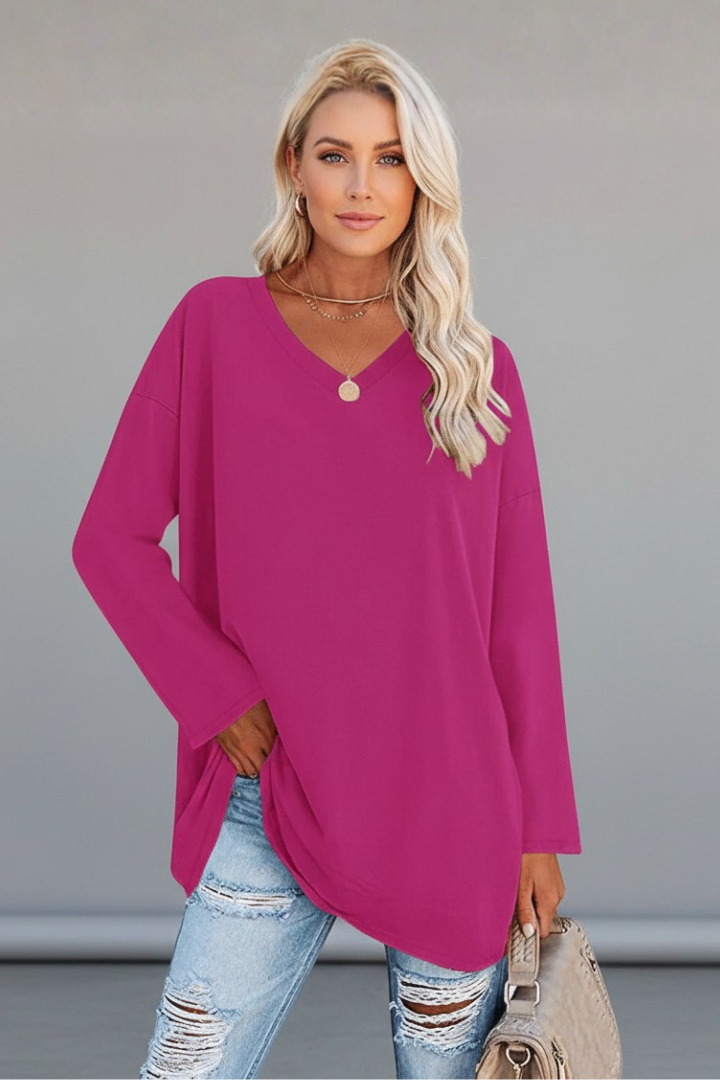 Emmi | Women's Top | V-Neckline Long Sleeves