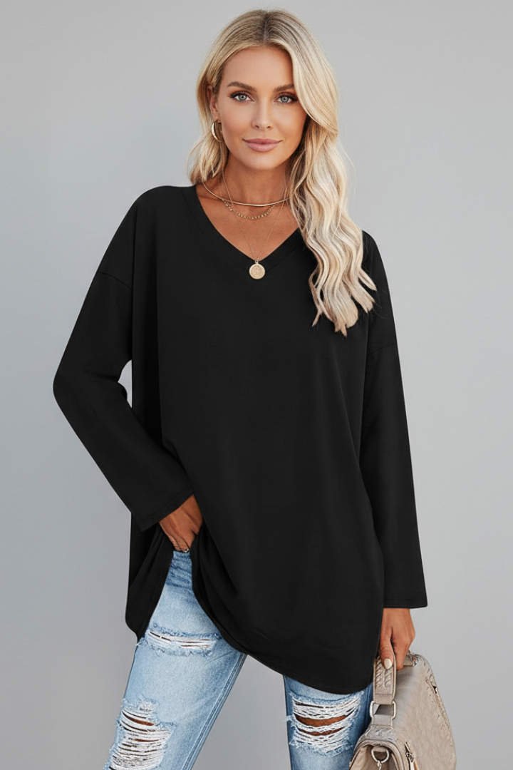 Emmi | Women's Top | V-Neckline Long Sleeves