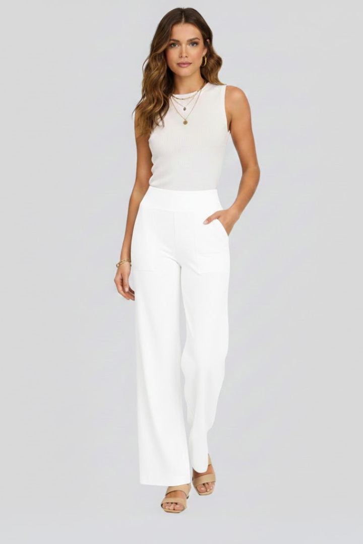 Vesna | Women's Trousers | Wide-Leg High Waist Side Pockets
