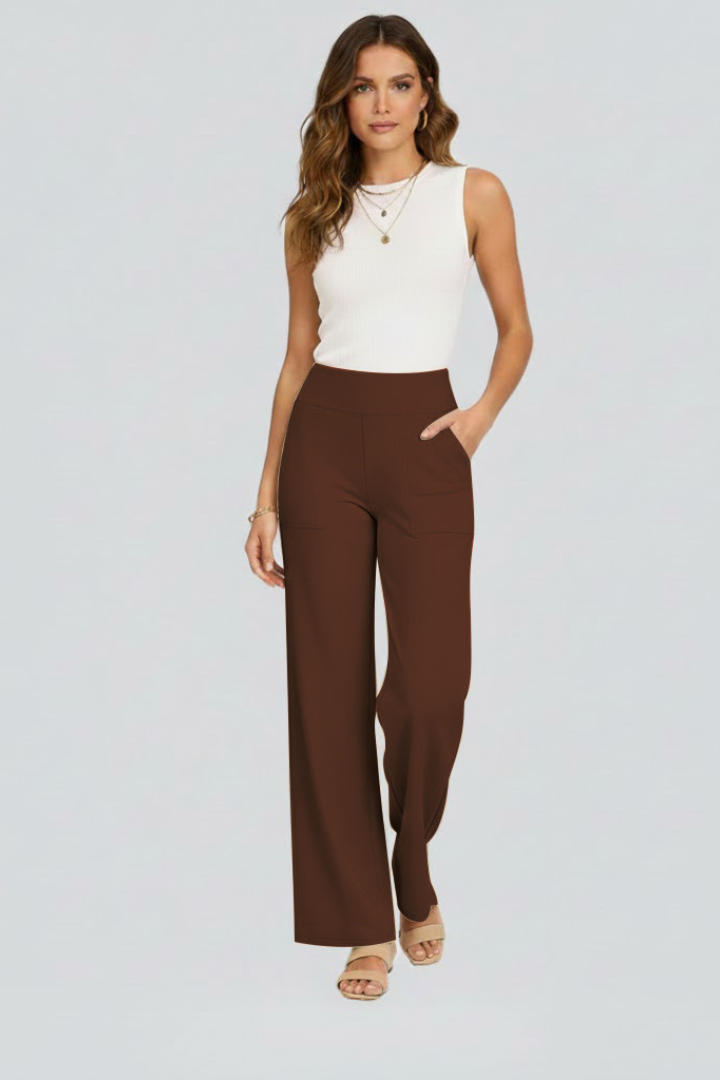 Vesna | Women's Trousers | Wide-Leg High Waist Side Pockets