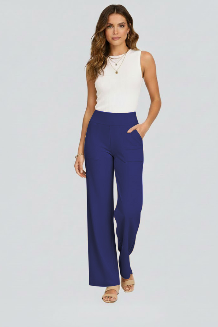 Vesna | Women's Trousers | Wide-Leg High Waist Side Pockets