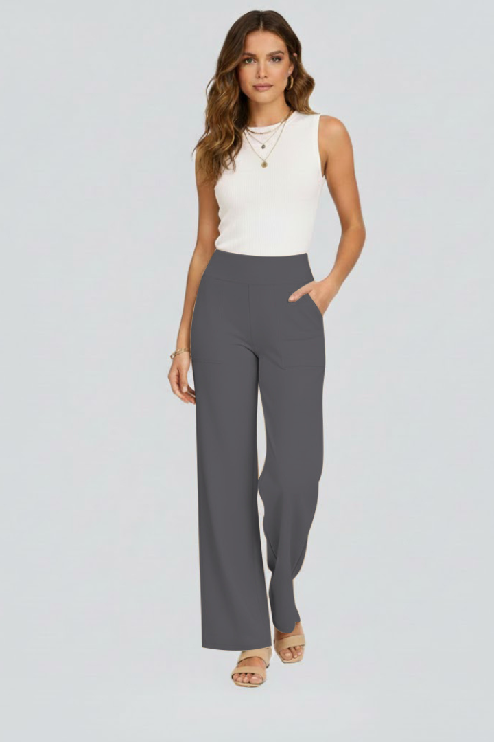Vesna | Women's Trousers | Wide-Leg High Waist Side Pockets