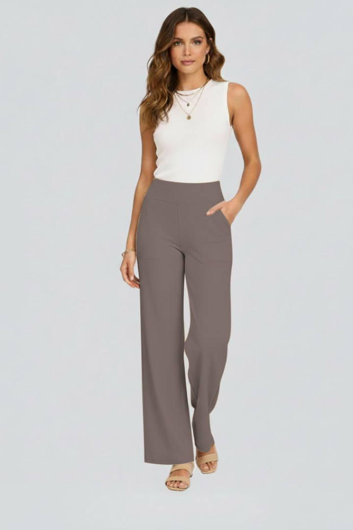 Vesna | Women's Trousers | Wide-Leg High Waist Side Pockets