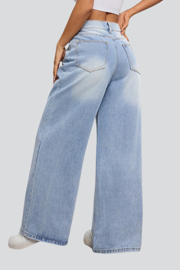 Alla | Women's Jeans | Wide-Leg Button Fastening Front Pockets