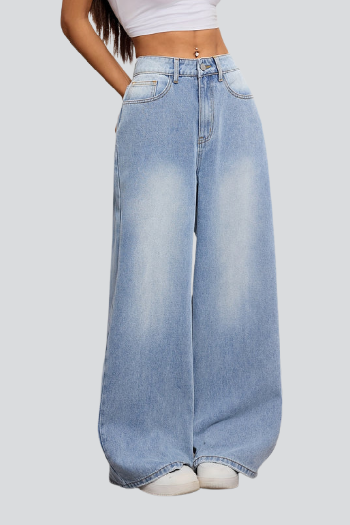 Alla | Women's Jeans | Wide-Leg Button Fastening Front Pockets