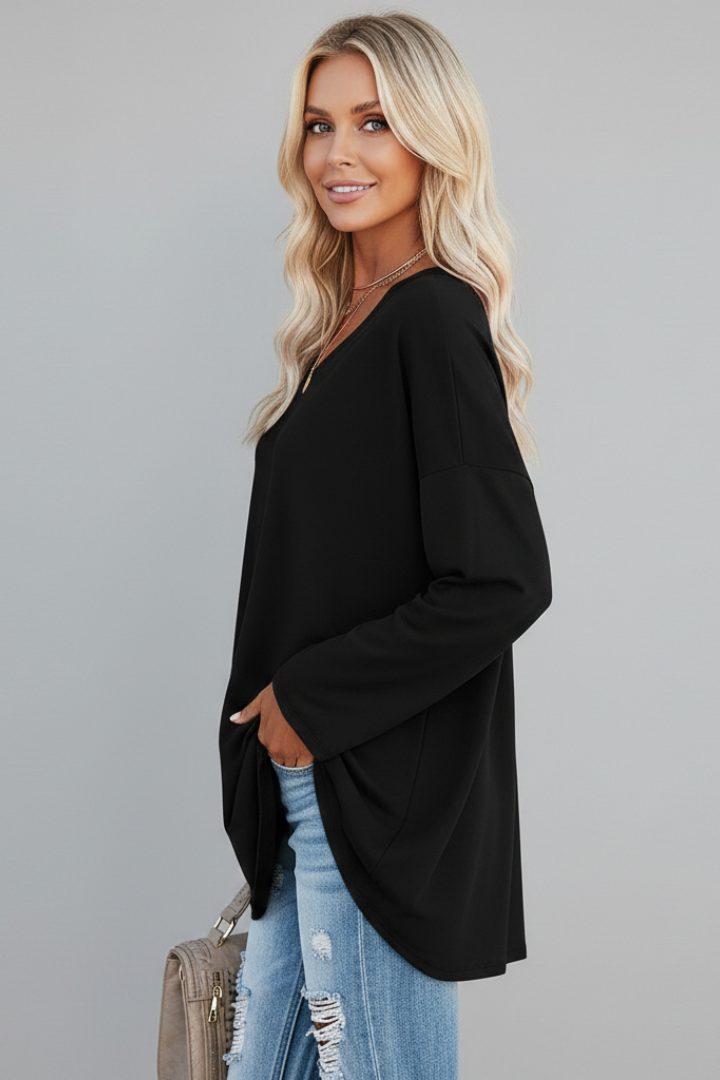 Emmi | Women's Top | V-Neckline Long Sleeves