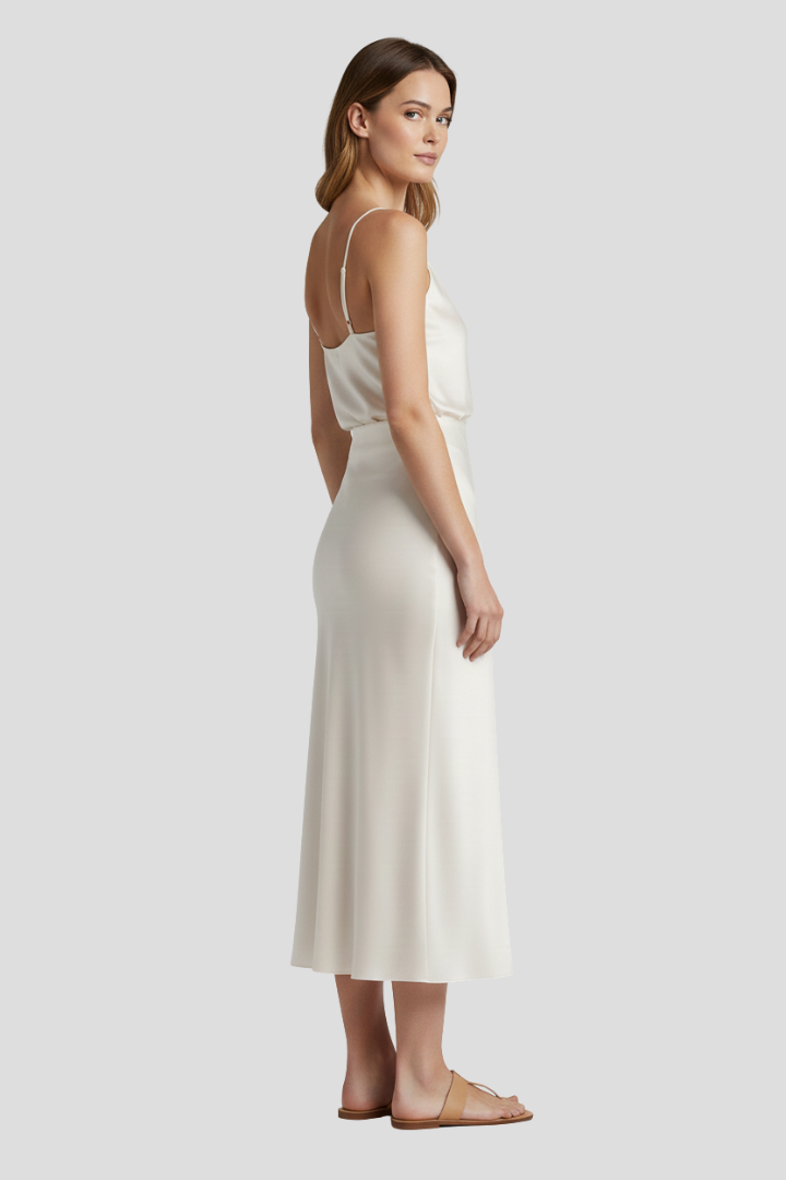 Nova | Women's Midi Skirt | High Waist Draped Cut