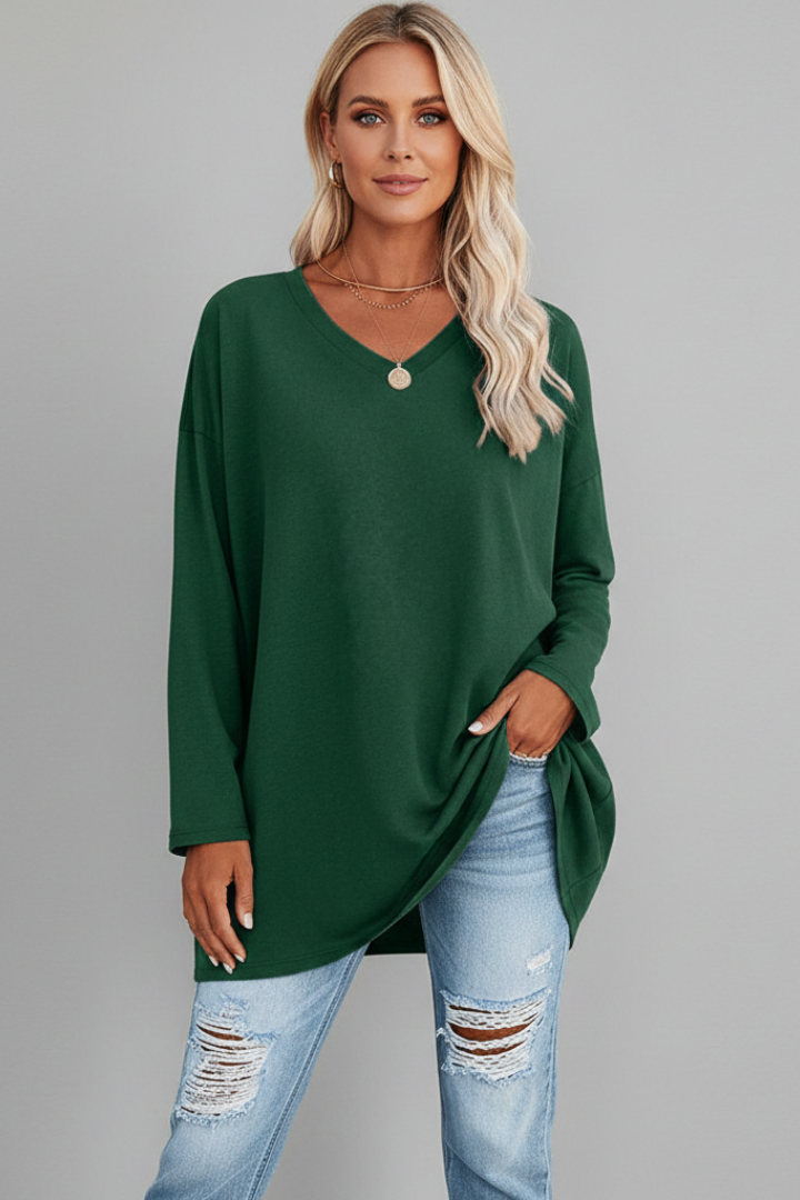 Emmi | Women's Top | V-Neckline Long Sleeves
