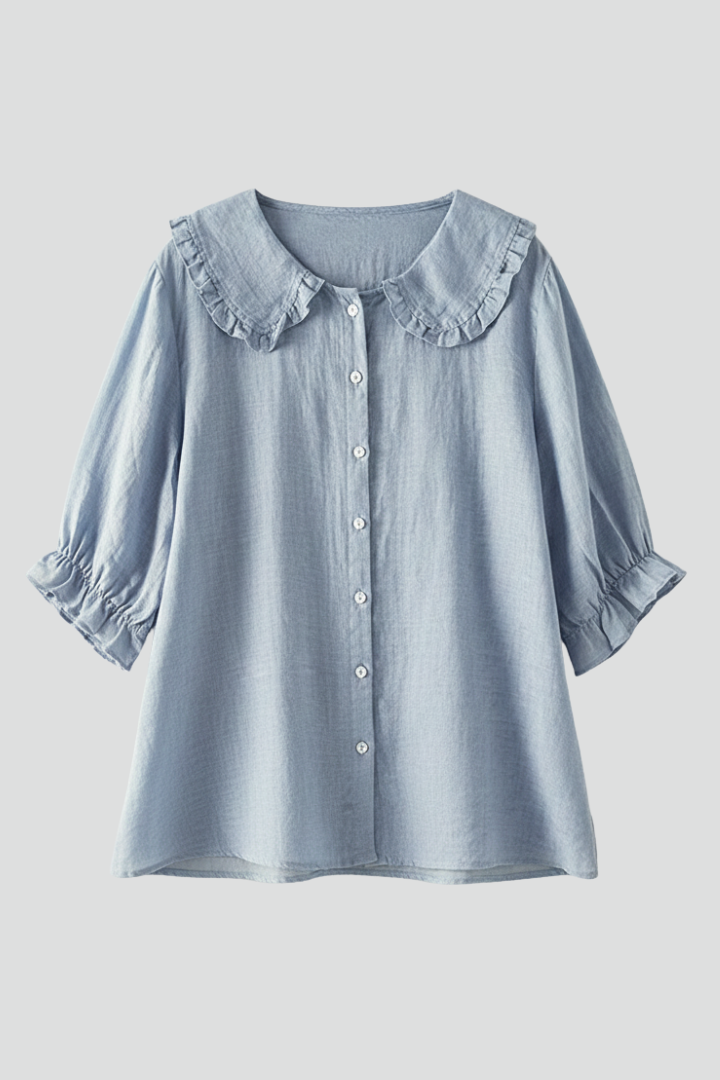 Tove | Women's Shirt | Ruffled Collar Buttons