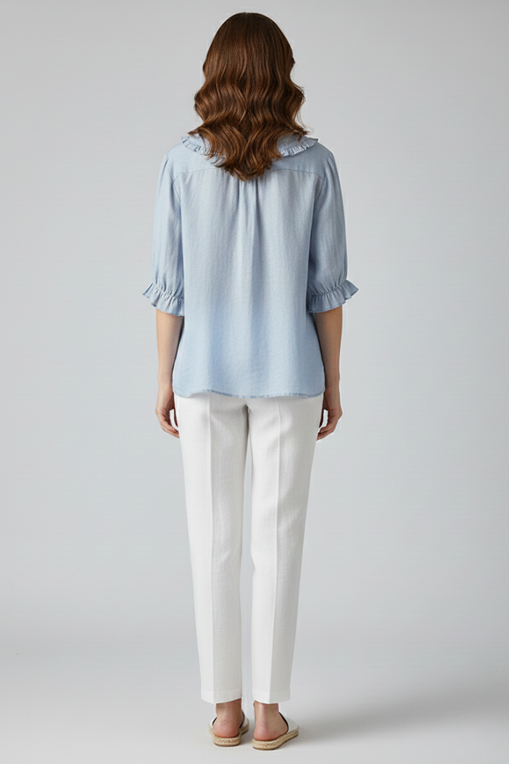 Tove | Women's Shirt | Ruffled Collar Buttons