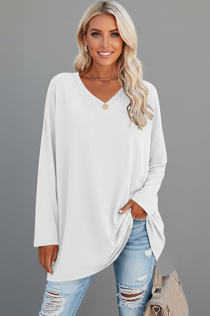 Emmi | Women's Top | V-Neckline Long Sleeves