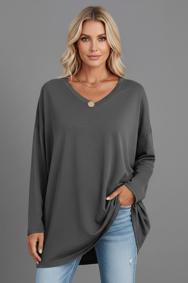 Emmi | Women's Top | V-Neckline Long Sleeves