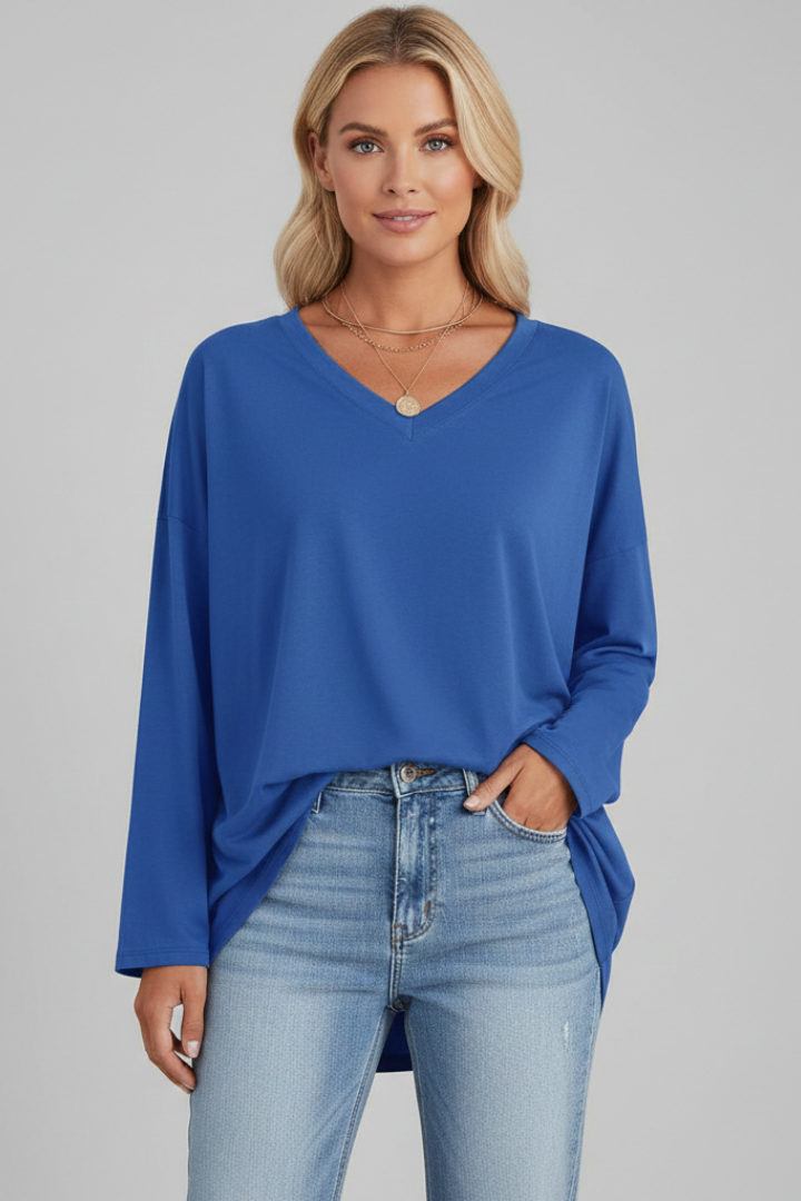 Emmi | Women's Top | V-Neckline Long Sleeves