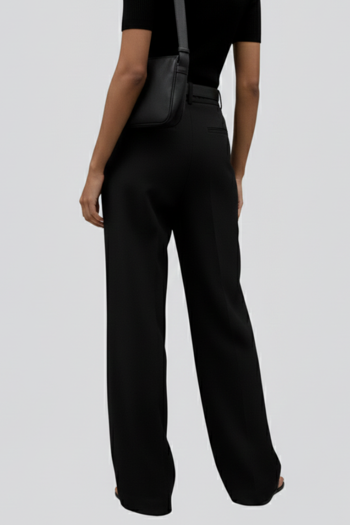 Kirsti | Women's Trousers | Wide-Leg High Waist Front Pleats
