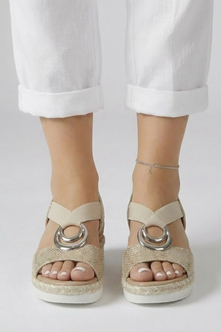 Zola | Women's Sandals | Open Toe Metal Ring Straps