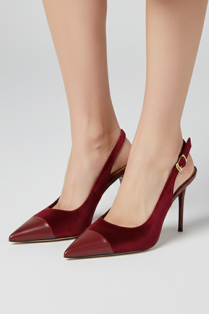 Pyrrha | Women's Slingback Heels | Pointed Toe Adjustable Strap