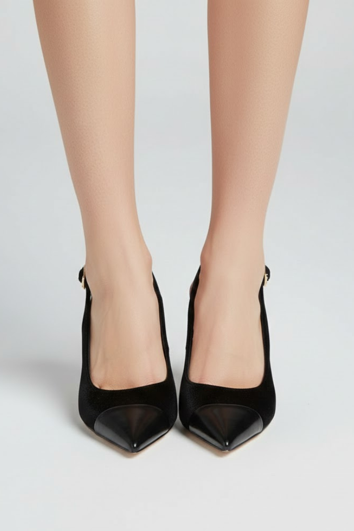 Pyrrha | Women's Slingback Heels | Pointed Toe Adjustable Strap