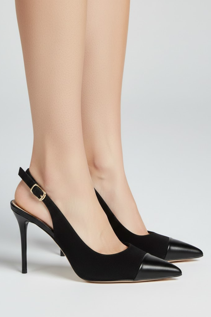 Pyrrha | Women's Slingback Heels | Pointed Toe Adjustable Strap