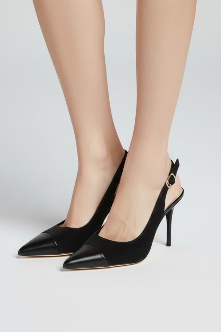 Pyrrha | Women's Slingback Heels | Pointed Toe Adjustable Strap