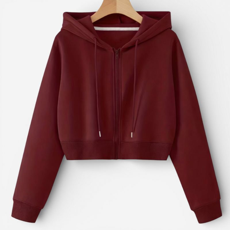 Mila | Women's Cropped Zip-Up Hoodie