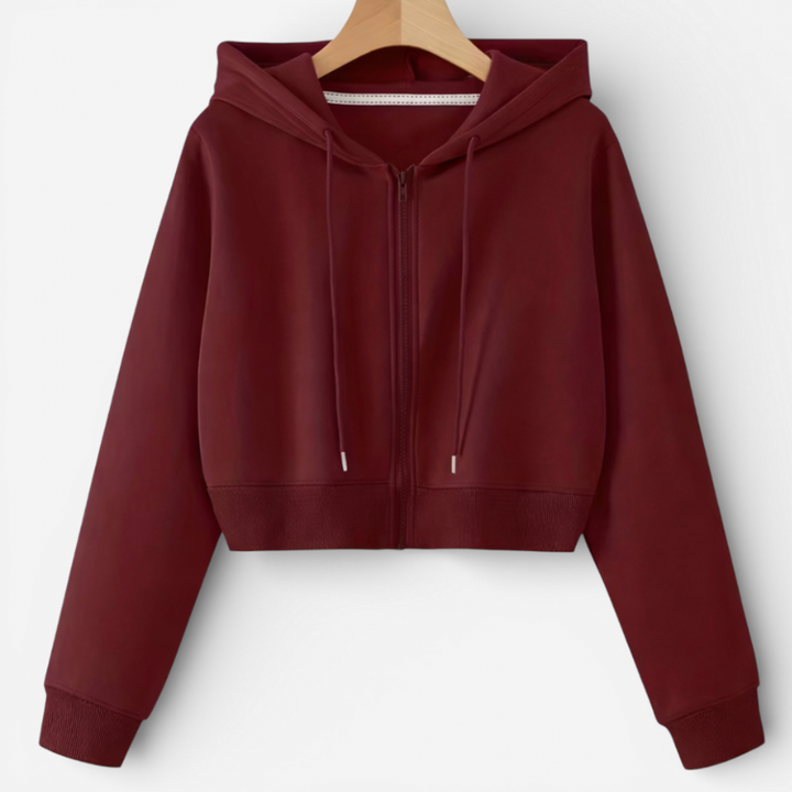 Mila | Women's Cropped Zip-Up Hoodie