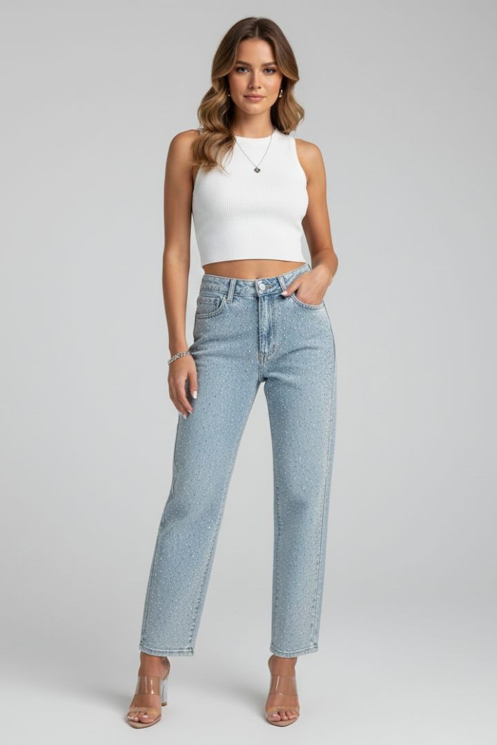 Dagny | Women's Jeans | High Waist Shimmer Surface