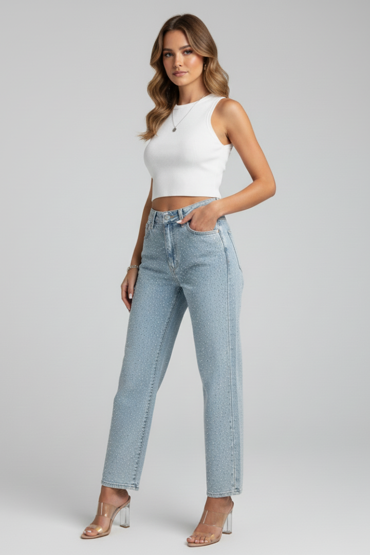 Dagny | Women's Jeans | High Waist Shimmer Surface