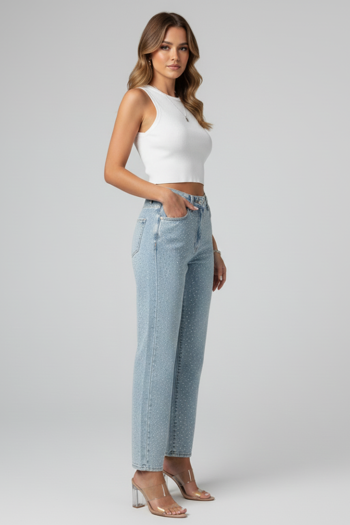 Dagny | Women's Jeans | High Waist Shimmer Surface