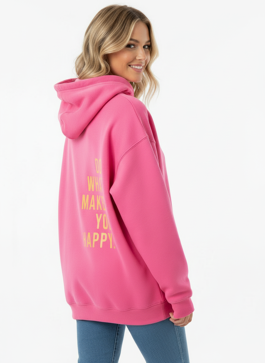Women's Oversized Slogan Pullover Hoodie detail 2