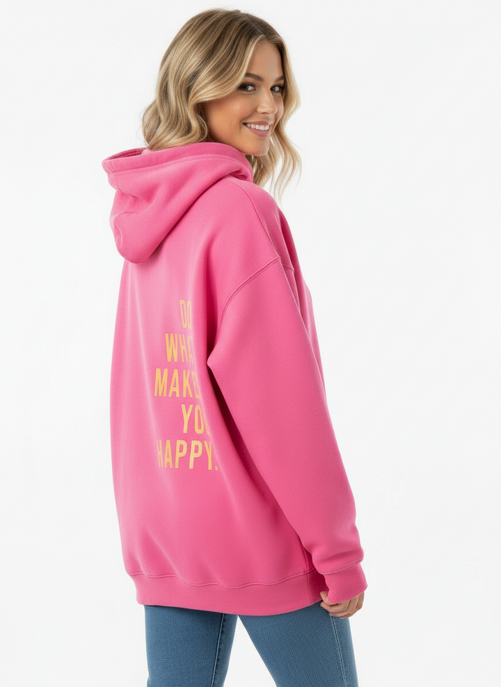 Women's Oversized Slogan Pullover Hoodie detail 2