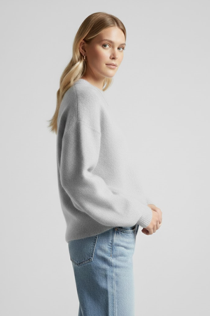 Xandra | Women's Sweater | Round Neckline Dropped Shoulders Knitted
