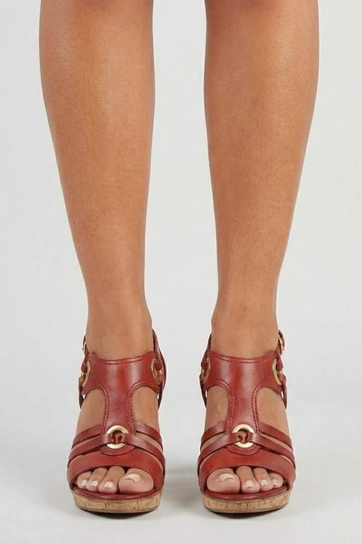 Edburh | Women's Heeled Sandals | Multi-Strap Upper Open Toe