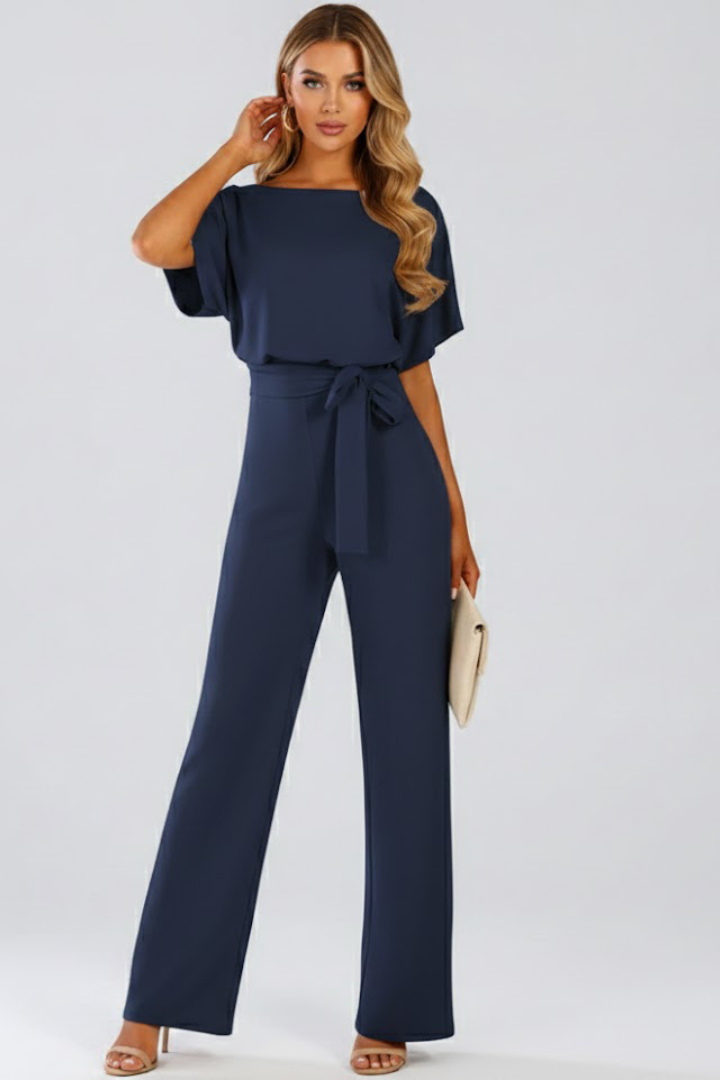 Freya | Women's Jumpsuit | Belt Wide Legs