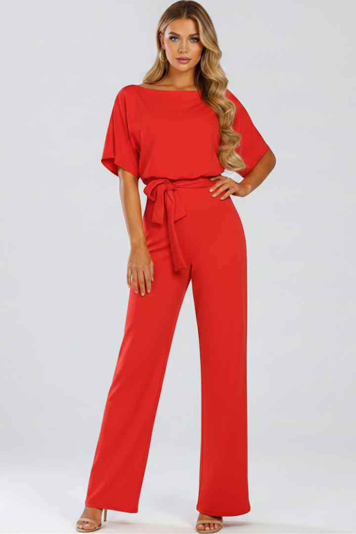 Freya | Women's Jumpsuit | Belt Wide Legs