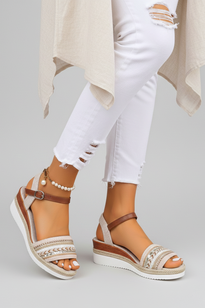 Pasiphae | Women's Wedge Sandals | Adjustable Straps Open Toe