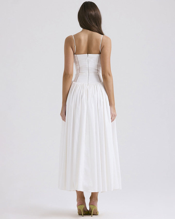 White Dress Women's Corset Bodice | Midi