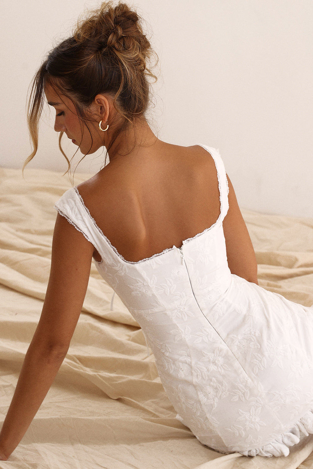 Women White Dress Mini with Tie | Party & Summer