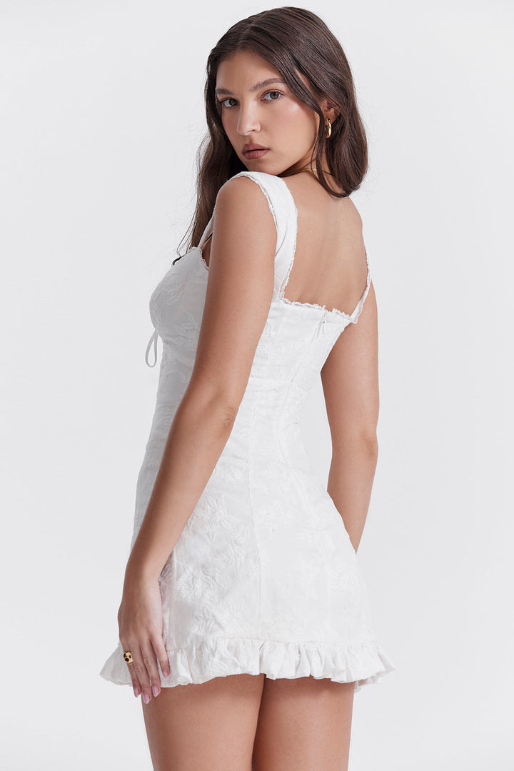 Women White Dress Mini with Tie | Party & Summer