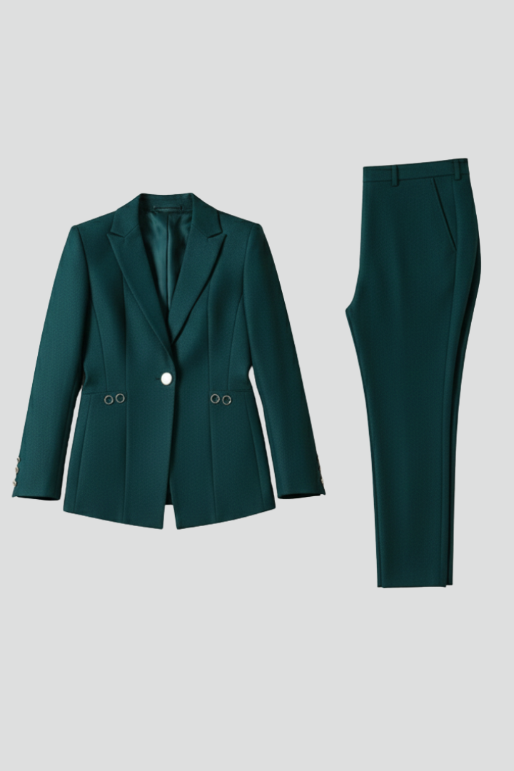 Cleo | Women's Blazer Set | One Button Straight Trousers