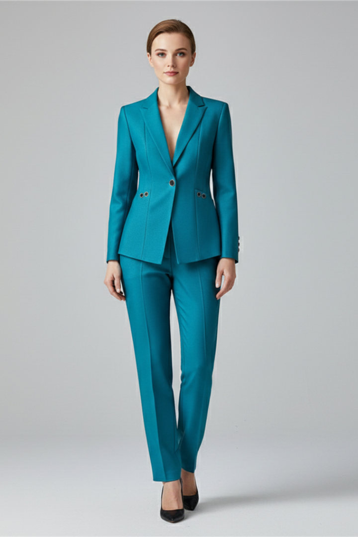 Cleo | Women's Blazer Set | One Button Straight Trousers