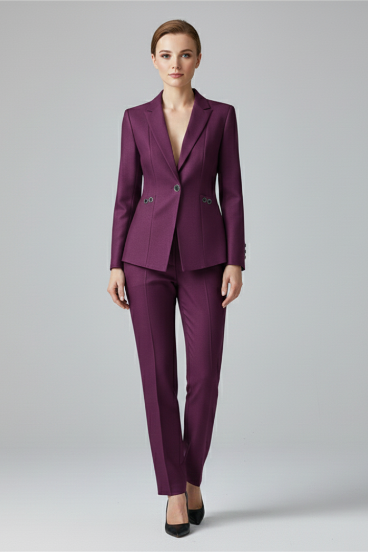 Cleo | Women's Blazer Set | One Button Straight Trousers