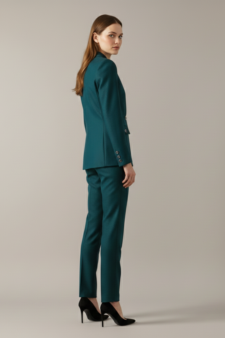 Cleo | Women's Blazer Set | One Button Straight Trousers