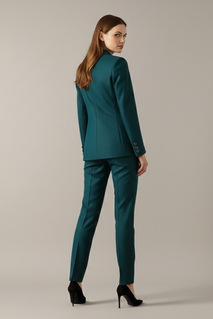 Cleo | Women's Blazer Set | One Button Straight Trousers