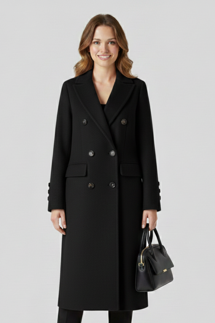 Women Coat with Lapel Collar and Button Closure detail