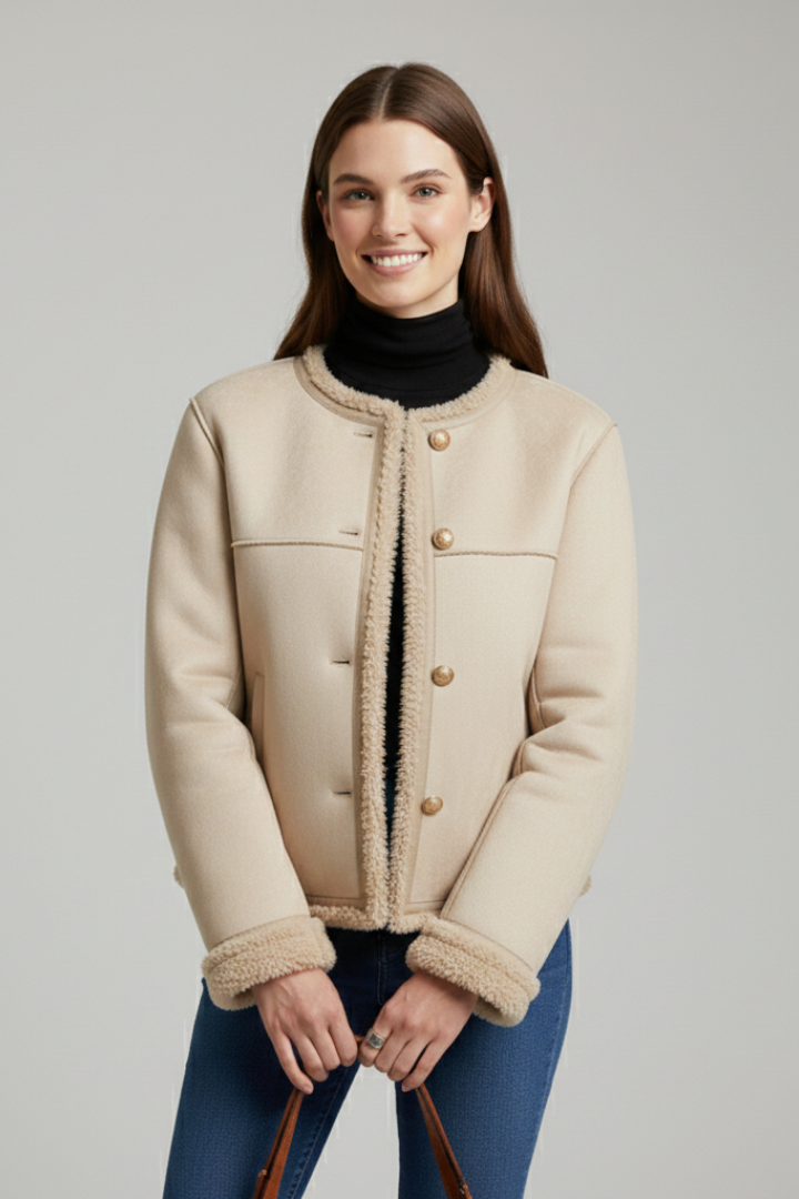Sempronia | Women's Jacket | Button Closure Trim Edging
