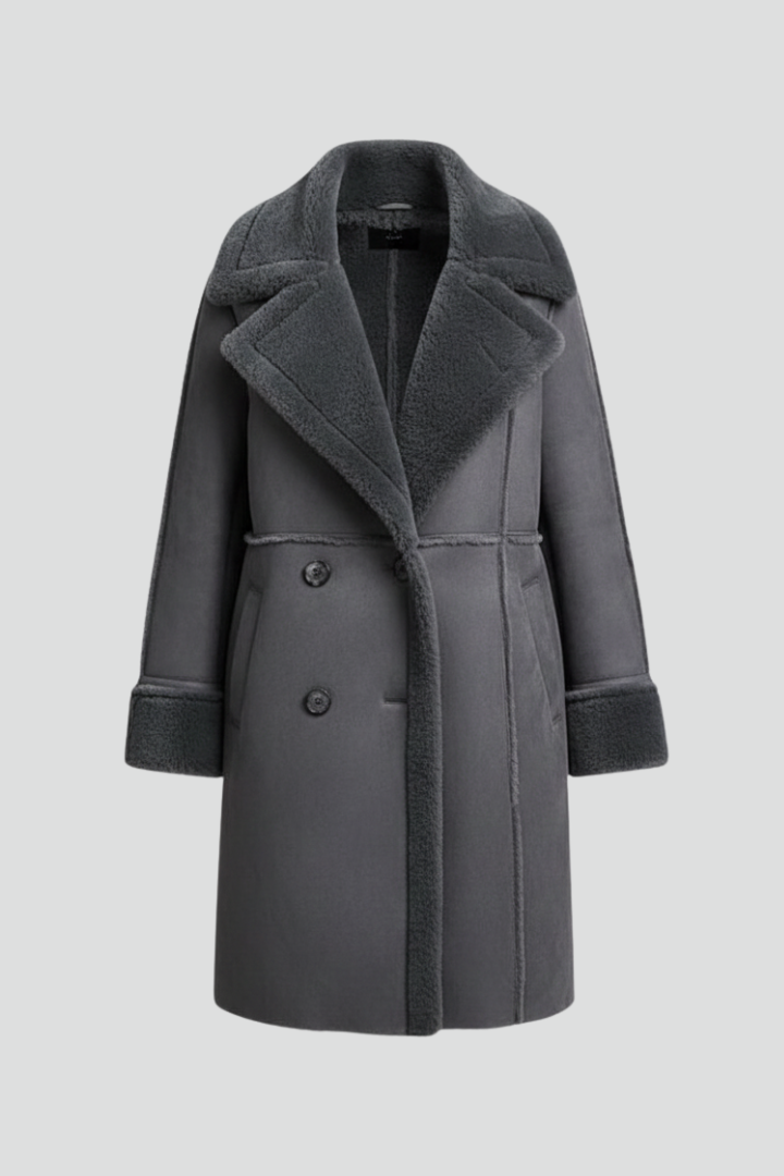 Kore | Women's Long Coat | Lapel Collar & Buttons